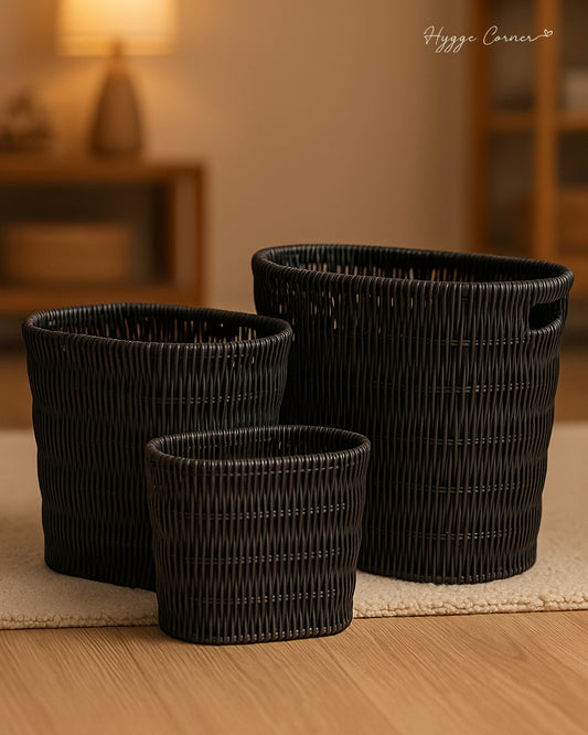 Paper Bin - Set of 3 (Black)