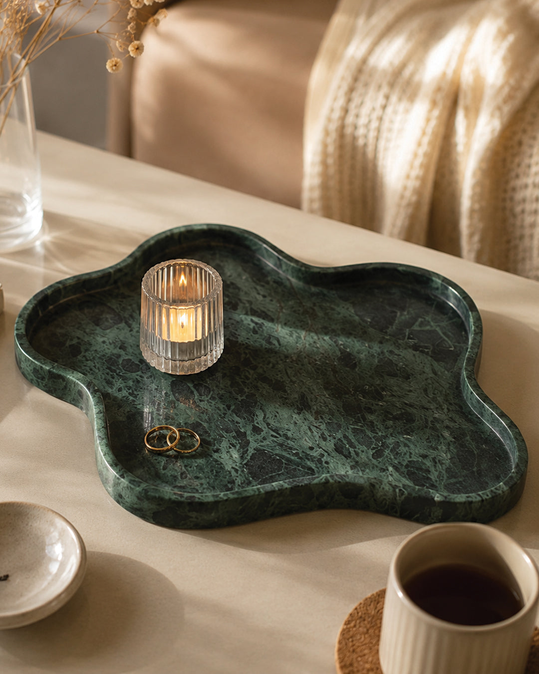 Boho Tray - Marble Green