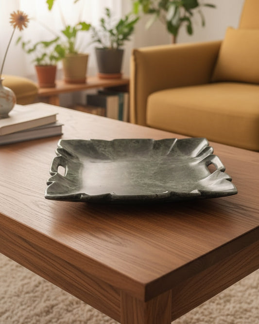Handle Tray Marble - Iranian Green