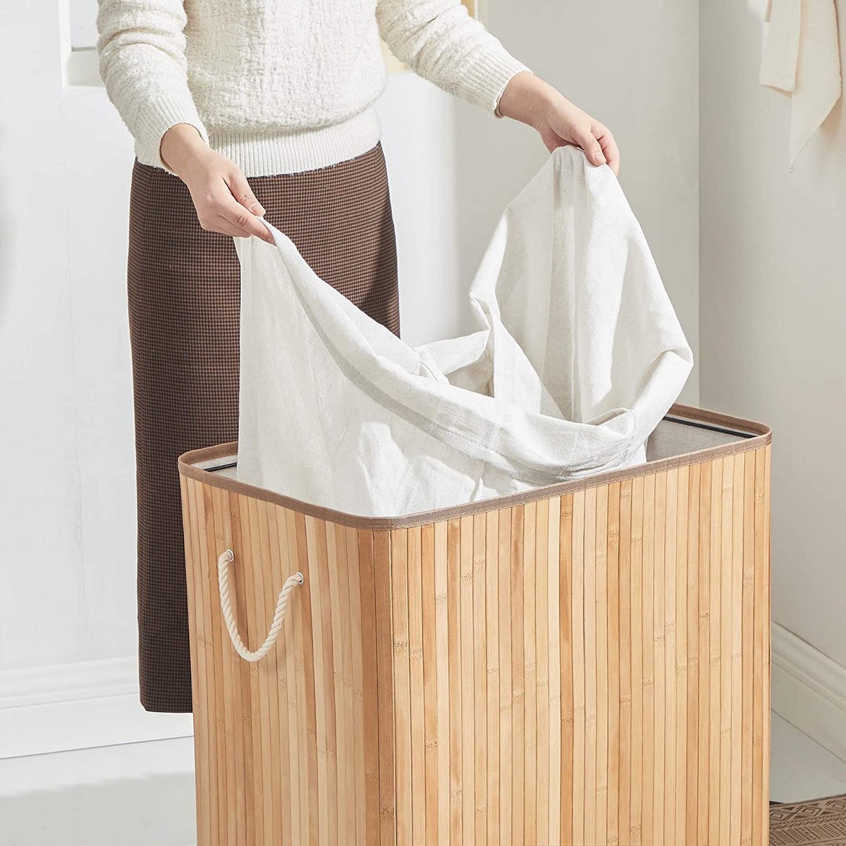 3 compartment laundry basket