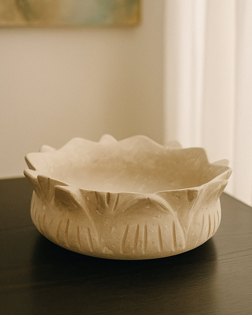 Lotus Bowl - Travertine